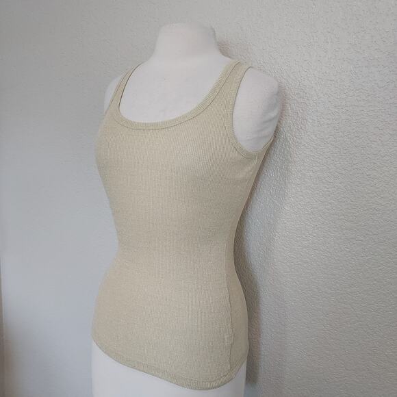 Victoria's Secret Metallic Gold Racerback Tee Size Medium - Picture 6 of 11